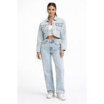 connemara Jeans Kadın Mavi Crop Denim Ceket – Rahat Kalıp Jean Ceket