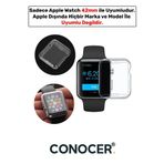 CONOCER Apple Watch 1 2-3-4-5-6-se (42MM) 360 Tam Koruma Şeffaf Silikon Kılıf Yüksek Kalite