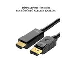 CONOCER DisplayPort HDMI 4K Görüntü ve Ses Aktarım Kablosu 3 Metre Altın Uçlu Monitör Bağlantı