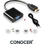 Conocer Playstation Uyumlu HDMI To VGA Çevirici Hdmı Dönüştürücü Kablo (Micro USB Güç ve Aux Kablolu)