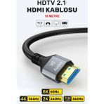Conocer Ultra Yüksek Hızlı 8k HDMI 2.1 Kablo 10 Metre HDMI Bağlantı ile Yüksek Performans - Gümüş - Siyah