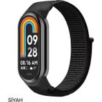 Conocer Xiaomi Mi Band 8 Uyumlu Yüksek Kalite Hasır Dokuma Kordon Kayış - Siyah