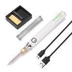 conpoir USB Şarj Havya 5 V 8 W Lehim Standı ile Ayarlanabilir Sıcaklık Elektrikli Havya Kiti Lehim Teli