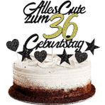 Conruich Pasta dekorasyonu 36. doğum günü kocası, pasta dekorasyonu Happy 36. Birthday siyah, parıltılı pasta süsü 36. doğum günü balonları konfeti 36 yaş doğum günü pastası dekorasyonu kadın erkek