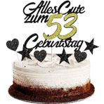 Conruich Pasta dekorasyonu 53. doğum günü kocası, pasta dekorasyonu Happy 53. Birthday siyah, parıltılı pasta süsü 53. doğum günü balonları konfeti 53 yaş doğum günü pastası dekorasyonu kadın erkek