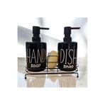 Consensus Home 2'li 500 Ml Fenomen Metal Stantlı Süngerli Pinterest Sıvı Sabunluk Mutfak Banyo Siyah