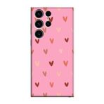 CONSTRAIN (1462) Pembe Kalp Desen Pembe Telefon Kılıfı Samsung S23 Ultra ile uyumlu