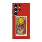 CONSTRAIN (1492) Kırmızı The Sun Tarot Kırmızı Telefon Kılıfı Samsung S23 Ultra ile uyumlu