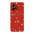 CONSTRAIN (1687) Kırmızı 4g Çiçekli Kırmızı Telefon Kılıfı Redmi Note 12 ile uyumlu