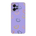 CONSTRAIN (1756) Lila 4g Emoji Gülen Yüz Lila Telefon Kılıfı Redmi Note 12 ile uyumlu
