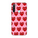 CONSTRAIN (2349) Pembe Gözlü Kalp Pembe Telefon Kılıfı Redmi Note 8 ile uyumlu
