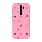 CONSTRAIN (2509) Pembe Kalp Desen Pembe Telefon Kılıfı Redmi Note 8 Pro ile uyumlu