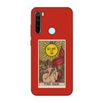 CONSTRAIN (2596) Kırmızı The Sun Tarot Kırmızı Telefon Kılıfı Redmi Note 8 ile uyumlu
