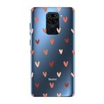 CONSTRAIN (2743) Şeffaf Kalp Desen Şeffaf Telefon Kılıfı Redmi Note 9 ile uyumlu