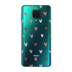 CONSTRAIN (2908) Şeffaf Kalp Desen Şeffaf Telefon Kılıfı Redmi Note 9 Pro ile uyumlu