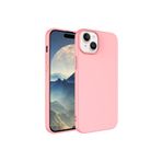 CONSTRAIN (3580) Açık Pembe Kadife Lansman Soft Yumuşak Silikon Kamera Korumalı Telefon Kılıfı iPhone 15 ile uyumlu