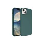 CONSTRAIN (3586) Koyu Yeşil Kadife Lansman Soft Yumuşak Silikon Kamera Korumalı Telefon Kılıfı iPhone 15 Plus ile uyumlu