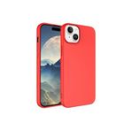 CONSTRAIN (3587) Kırmızı Kadife Lansman Soft Yumuşak Silikon Kamera Korumalı Telefon Kılıfı iPhone 15 Plus ile uyumlu
