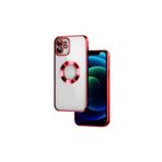 CONSTRAIN (3715) Kırmızı Luxury Logo Kısmı Açık Köşeli Silikon Telefon Kılıfı iPhone 11 ile uyumlu