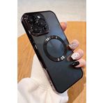 CONSTRAIN (3727) Siyah Luxury Logo Kısmı Açık Köşeli Silikon Telefon Kılıfı iPhone 12 Pro Max ile uyumlu