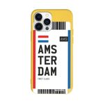 CONSTRAIN (4352) Sarı Renkli Silikon Amsterdam Bileti Telefon Kılıfı Iphone 13 Pro Max ile uyumlu