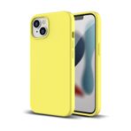 CONSTRAIN (5682) Sarı Sarı Silikon Kılıf Leke Tutmaz İçi Süet Silinebilir Kamera Çıkıntılı Kapak iPhone 14 ile uyumlu