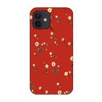 CONSTRAIN (592) Kırmızı Çiçekli Kırmızı Telefon Kılıfı iPhone 12 Mini ile uyumlu