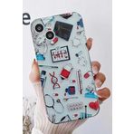 CONSTRAIN (5946) Sağlıkçı Sağlıkçı Desenli Şeffaf Silikon Telefon Kılıfı iPhone 15 ile uyumlu