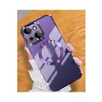 CONSTRAIN (5999) Derin Mor Logo Gösteren Arkası Şeffaf Kenarları Renkli Titanium Telefon Kılıfı iPhone 15 Plus ile uyumlu