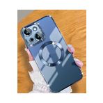 CONSTRAIN (6000) Mavi Logo Gösteren Arkası Şeffaf Kenarları Renkli Titanium Telefon Kılıfı iPhone 15 Plus ile uyumlu