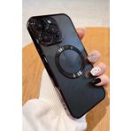 CONSTRAIN (6110) Siyah Luxury Logo Kısmı Açık Köşeli Silikon Telefon Kılıfı iPhone 13 Pro Max ile uyumlu