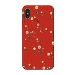 CONSTRAIN (9656) Kırmızı Çiçekli Kırmızı Telefon Kılıfı iPhone X ile uyumlu
