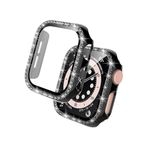 CONSTRAIN - Apple ile uyumlu Watch 44mm Ekran Koruyuculu Tek Sıra Kenar Taşlı Sert PC Kasa Koruyucu - Siyah