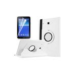 CONSTRAIN - Galaxy Tab 3 Lite ile Uyumlu 7.0 T110 Standlı Kapaklı Dönebilen Tablet Kılıfı Beyaz - Beyaz