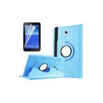 CONSTRAIN - Galaxy Tab 3 Lite ile Uyumlu 7.0 T110 Standlı Kapaklı Dönebilen Tablet Kılıfı Mavi