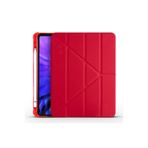 CONSTRAIN - Galaxy Tab S6 Lite P610 ile Uyumlu Standlı Kalem Bölmeli Tri Folding Tablet Kılıfı Kırmızı