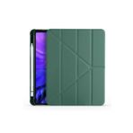 CONSTRAIN - Galaxy Tab S6 Lite P610 ile Uyumlu Standlı Kalem Bölmeli Tri Folding Tablet Kılıfı Koyu Yeşil