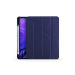 CONSTRAIN - Galaxy Tab S6 Lite P610 ile Uyumlu Standlı Kalem Bölmeli Tri Folding Tablet Kılıfı Lacivert 2
