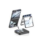 CONSTRAIN - Galaxy Z Flip 7 ile uyumlu Samsung Kılıf L Standlı Manyetik Renkli Kenarlı Arkası Şeffaf Kamera Korumalı Kapak