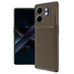 CONSTRAIN - Infinix Smart 9 İnfinix Hot 50İ ile uyumlu - Kamera Korumalı (Karbon Tasarım) Koruyucu Kılıf - Kahverengi