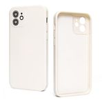 CONSTRAIN - Iphone 11 ile Uyumlu Telefon Kılıfı - Iphone 12 Görünümlü Köşeli Tasarım, İçi Kadife Lansman Kılıf -Krem