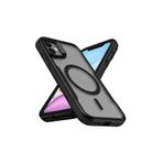 CONSTRAIN iPhone 11 ile uyumlu Zore Lamer Kapak MagSafe destekli Siyah Kenarlı Mat Buz Şeffaf Kılıf – Airbag Köşe Koruma, Kamera Korumalı