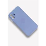 CONSTRAIN - iPhone 11 Kılıf ile iPhone 12 Görünümü | Köşeli Tasarım ile Modern Estetik | Mat Yüzeyli Beyaz Silikon Arka Kapak | Darbe Emici Yapı | Kamera Koruması ve Şık Hatlar - Mavi