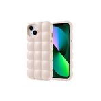 CONSTRAIN – iPhone 13 Kılıf Dom Dom Kapak Modeli ile Esnek Silikon Rahatlığı | Mavi Renkli Şişkin Bloklu Doku Tasarımı | Şok Emici Kaplama ile Günlük Darbelere Karşı Maksimum Koruma - Beyaz