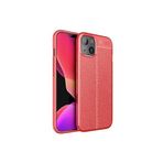 CONSTRAIN iPhone 13 Mini ile Uyumlu Zore Niss Deri Silikon Şok Emici Kaymaz Çizilmeye Dayanıklı 360° Koruma Telefon Kılıfı -Kırmızı