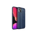 CONSTRAIN iPhone 13 Mini ile Uyumlu Zore Niss Deri Silikon Şok Emici Kaymaz Çizilmeye Dayanıklı 360° Koruma Telefon Kılıfı - Lacivert