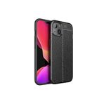 CONSTRAIN iPhone 13 Mini ile Uyumlu Zore Niss Deri Silikon Şok Emici Kaymaz Çizilmeye Dayanıklı 360° Koruma Telefon Kılıfı - Siyah