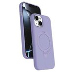 CONSTRAIN - iPhone 14 ile uyumlu Apple 13 - Kılıf Magsafe ile uyumlu Halkalı Extra Standlı içi Kadife Yumuşak Renkli Silikon Kapak - Lila