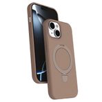 CONSTRAIN - iPhone 14 ile uyumlu Apple 13 - Kılıf Magsafe ile uyumlu Halkalı Extra Standlı içi Kadife Yumuşak Renkli Silikon Kapak
