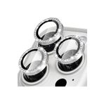 CONSTRAIN İphone 15 Pro/İphone 15 Pro Max İle Uyumlu Taşlı Metal Temperli Cam Lens Koruyucu, Midnight
